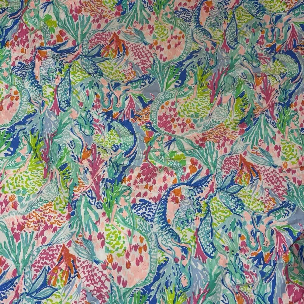 Lilly Pulitzer Pottery Barn Kids Mermaid Cove Full Fitted Sheet Only Colorful